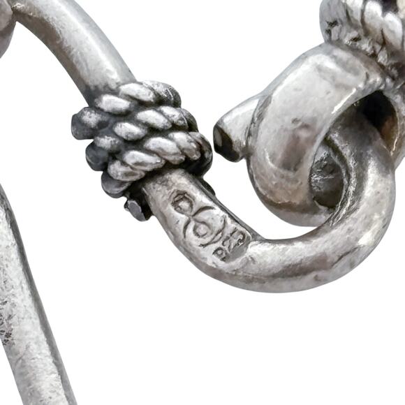 Estate Sterling Silver 925 Wheat Chain Hook Bracelet 8" - Picture 4 of 7